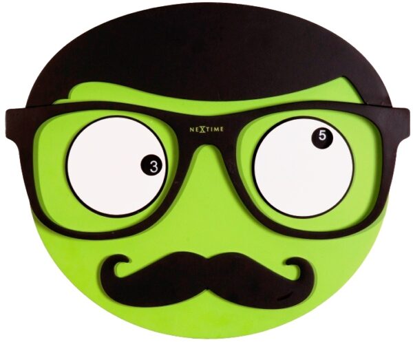 Dizajnové nástenné hodiny 3089 Nextime Mr. Mustache 37cm