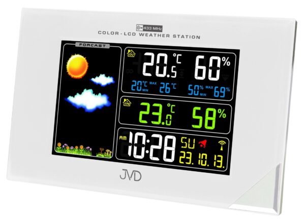 Rádiom riadená meteorologická stanica JVD strieborná RB9197.2