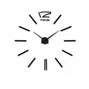 3D Nalepovacie hodiny DIY Clock 12 Time XL Black 90-130cm