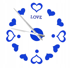 3D Nalepovacie hodiny DIY Clock Love